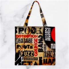 Guitar Typography Zipper Grocery Tote Bag by Sapixe