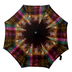 Light Water Cityscapes Night Multicolor Hong Kong Nightlights Hook Handle Umbrellas (medium) by Sapixe