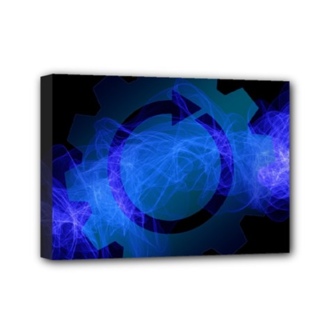 Particles Gear Circuit District Mini Canvas 7  X 5  by Sapixe