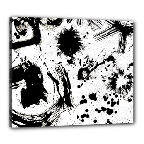Pattern Color Painting Dab Black Canvas 24  X 20  by Sapixe
