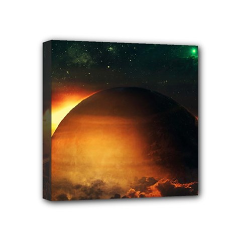 Saturn Rings Fantasy Art Digital Mini Canvas 4  X 4  by Sapixe