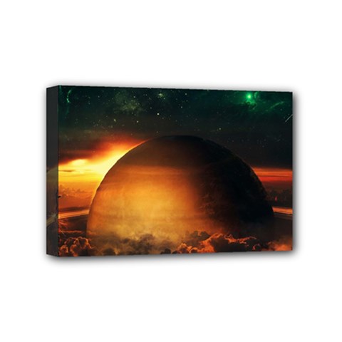 Saturn Rings Fantasy Art Digital Mini Canvas 6  X 4  by Sapixe