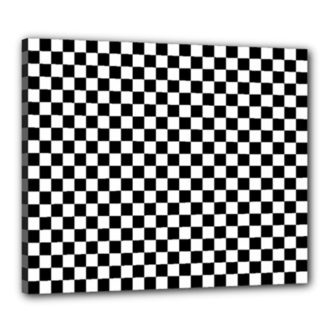 Checker Black And White Canvas 24  X 20  by jumpercat
