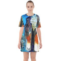 Ceramics Of Ancient Land 6 Sixties Short Sleeve Mini Dress by bestdesignintheworld