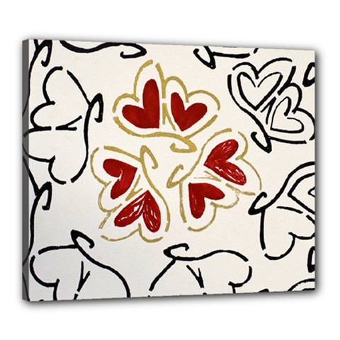 Love Love Hearts Canvas 24  X 20  by Oniriks