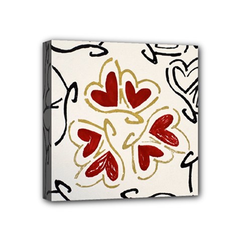 Love Love Hearts Mini Canvas 4  X 4  by Oniriks