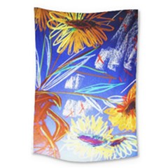 Dscf1385 - Sunflowers In Ceramic Jur Large Tapestry by bestdesignintheworld