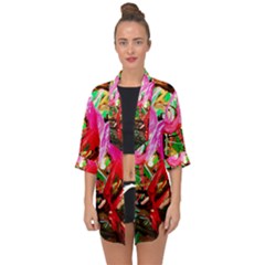 Dscf2035 - Flamingo On A Chad Lake Open Front Chiffon Kimono by bestdesignintheworld