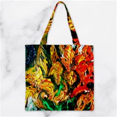 Tiger Lillis   1 Zipper Grocery Tote Bag by bestdesignintheworld