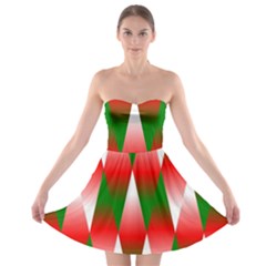 Christmas Geometric Background Strapless Bra Top Dress by Sapixe
