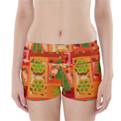 Christmas Design Seamless Pattern Boyleg Bikini Wrap Bottoms by Sapixe