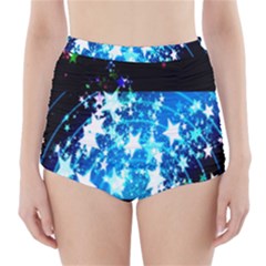 Star Abstract Background Pattern High-waisted Bikini Bottoms by Sapixe
