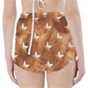 Stars Brown Background Shiny High-Waisted Bikini Bottoms View2