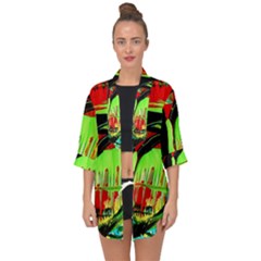 Quiet Place Open Front Chiffon Kimono by bestdesignintheworld
