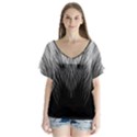 Feather Graphic Design Background V-Neck Flutter Sleeve Top View1