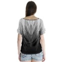 Feather Graphic Design Background V-Neck Flutter Sleeve Top View2