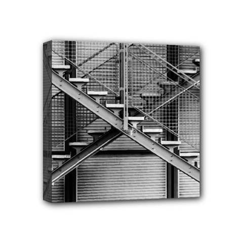 Architecture Stairs Steel Abstract Mini Canvas 4  X 4  by Sapixe