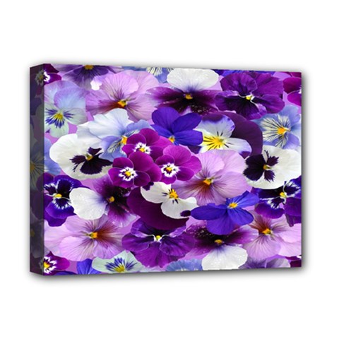 Graphic Background Pansy Easter Deluxe Canvas 16  X 12   by Sapixe