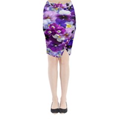 Graphic Background Pansy Easter Midi Wrap Pencil Skirt by Sapixe