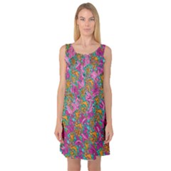 Flower Paisley Sleeveless Satin Nightdress by stephenlinhart