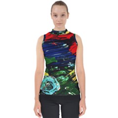 Tumble Weed And Blue Rose Shell Top by bestdesignintheworld