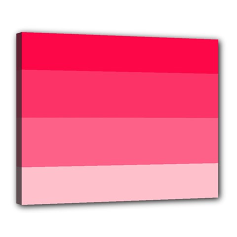 Pink Scarlet Gradient Stripes Pattern Canvas 20  X 16  by yoursparklingshop