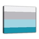 Blue Gray Striped Pattern Horizontal Stripes Canvas 14  x 11  View1