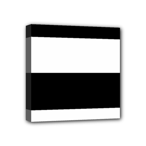 Black And White Striped Pattern Stripes Horizontal Mini Canvas 4  X 4  by yoursparklingshop