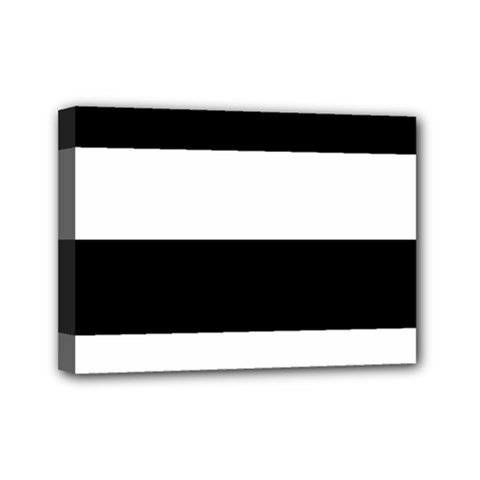 Black And White Striped Pattern Stripes Horizontal Mini Canvas 7  X 5  by yoursparklingshop