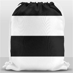 Black And White Striped Pattern Stripes Horizontal Drawstring Bag (large) by yoursparklingshop