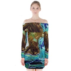 Horsey Toy Long Sleeve Off Shoulder Dress by bestdesignintheworld