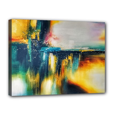 Art Painting Abstract Yangon Canvas 16  X 12  by Simbadda