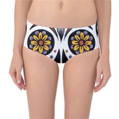 Sugar Skull Mid-waist Bikini Bottoms by StarvingArtisan