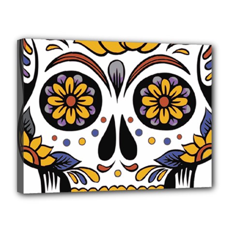 Sugar Skull Canvas 16  X 12  by StarvingArtisan