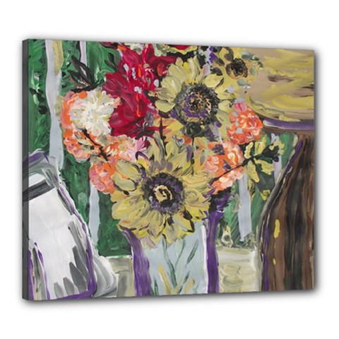 Sunflowers And Lamp Canvas 24  X 20  by bestdesignintheworld