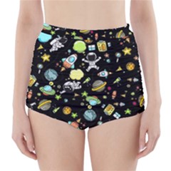 Space Pattern High-waisted Bikini Bottoms by Valentinaart