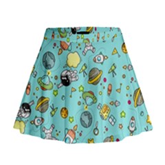 Space Pattern Mini Flare Skirt by Valentinaart