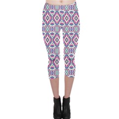 Colorful Folk Pattern Capri Leggings  by dflcprints