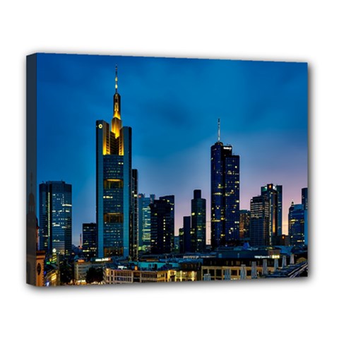 Frankfurt Germany Panorama City Canvas 14  X 11  by Simbadda