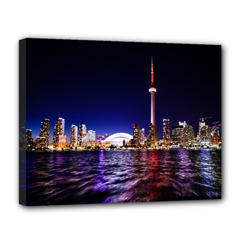 Toronto City Cn Tower Skydome Canvas 14  X 11  by Simbadda