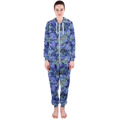 Modern Nature Print Pattern 7200 Hooded Jumpsuit (ladies)  by dflcprints