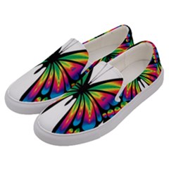 Abstract Animal Art Butterfly Men s Canvas Slip Ons by Simbadda
