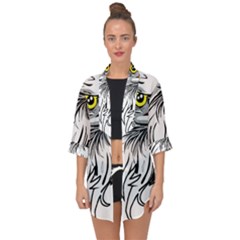 Animal Bird Cartoon Comic Eagle Open Front Chiffon Kimono by Simbadda