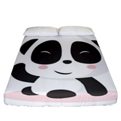 Panda Bear Funny Cute Fitted Sheet (california King Size) by Simbadda
