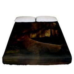 Mammal Nature Wood Tree Waters Fitted Sheet (california King Size) by Simbadda