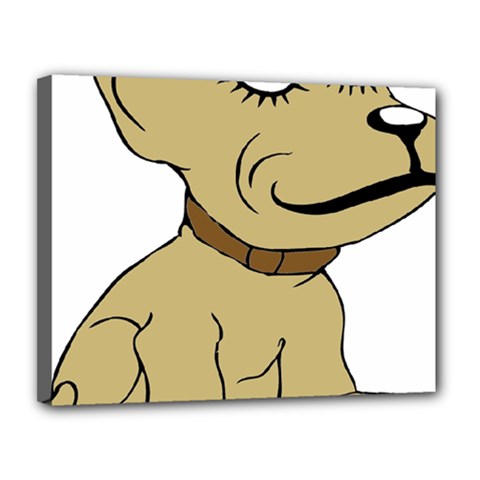 Dog Cute Sitting Puppy Pet Canvas 14  X 11  by Nexatart