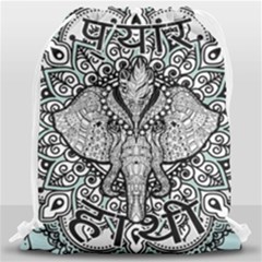 Ornate Hindu Elephant  Drawstring Bag (large) by Valentinaart
