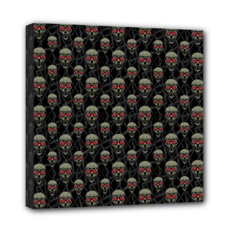 Skulls Motif Pattern Mini Canvas 8  X 8  by dflcprints