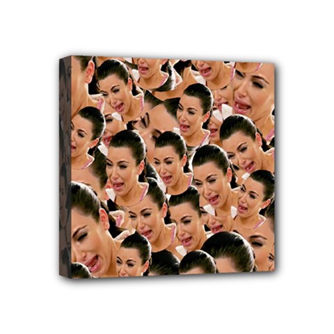 Crying Kim Kardashian Mini Canvas 4  X 4  by Valentinaart