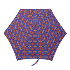 Blue Orange Yellow Swirl Pattern Mini Folding Umbrellas by BrightVibesDesign